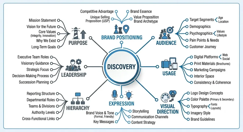 Discovery framework for planning corporate headshot photography
