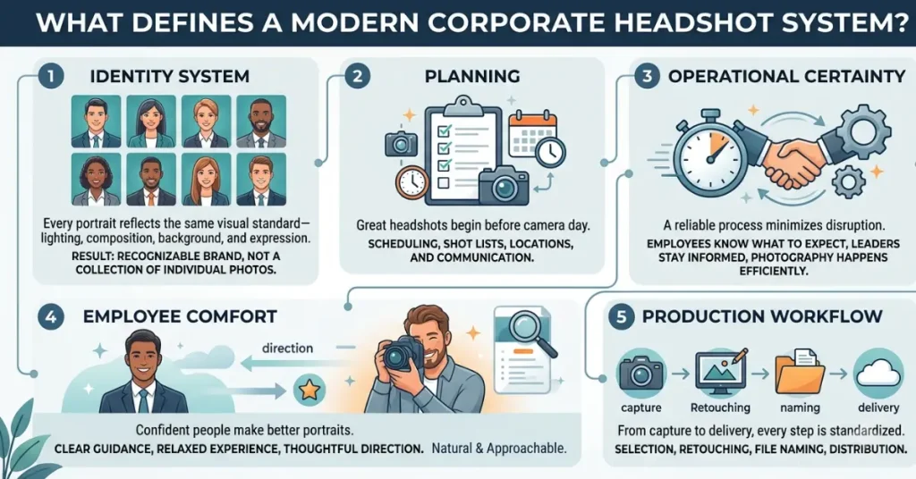Modern infographic summarizing the five major lessons from the project